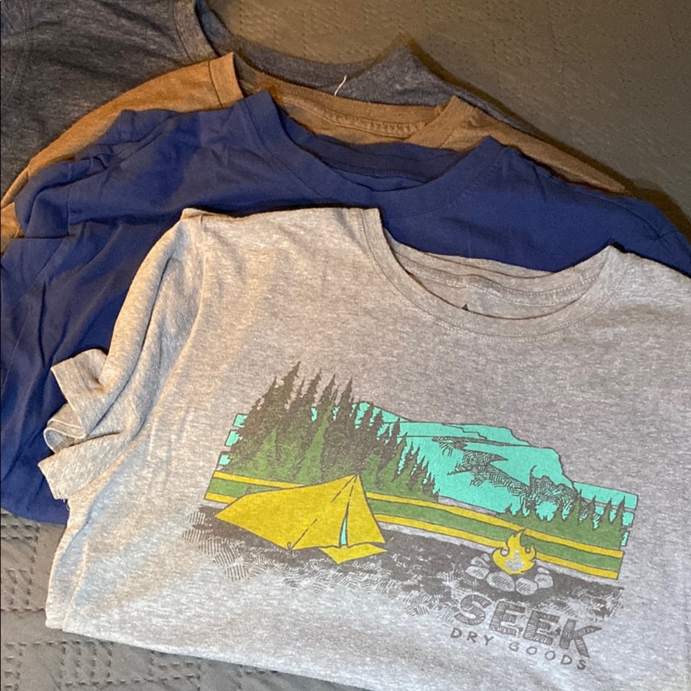 Graphic T-Shirts men’s outdoor brands Seek, Life is Good, Marmot, Mtn & Isles